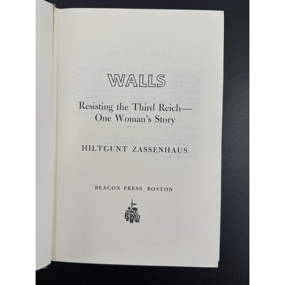 Walls by Hiltgunt Zassenhaus,1974, 1st edition, Signed Beacon Press - Picture 4 of 8
